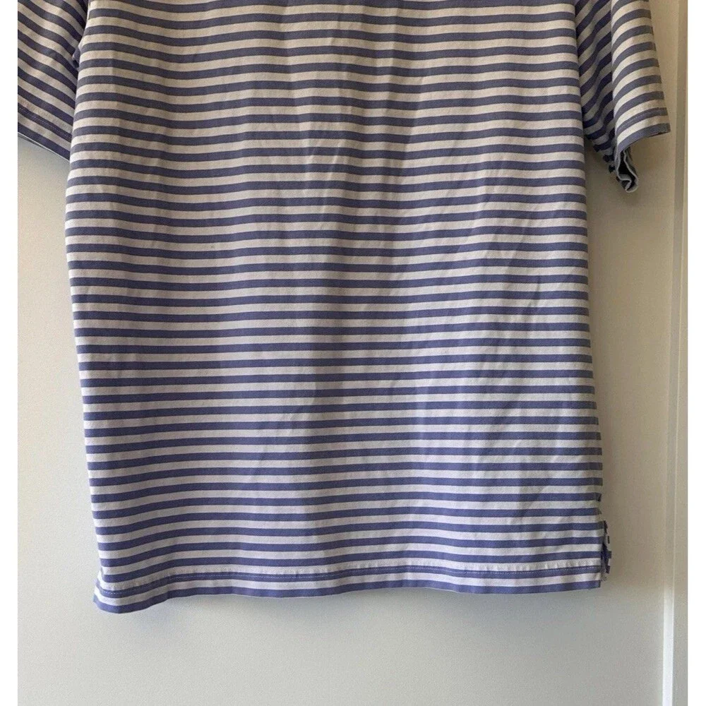 Peter Millar Youth XL Seaside Wash Blue and White Stripe Classic Polo Shirt 2016